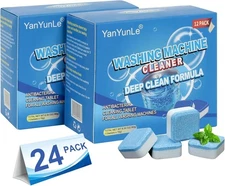 Washing Machine Cleaner, Deodorizer, & Descaler 24-Pack- Deep Cleaning... 