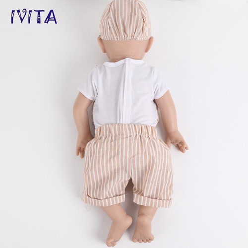 IVITA 20'' Reborn Baby Boy Blue Eyes Doll Boy Newborn Full Body Silicone Doll - Picture 6 of 12