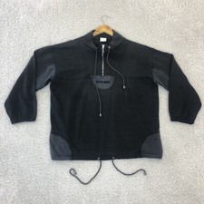 Up To Date Jumper Mens 40/42 Black Pullover Embroidered Spellout Oversized