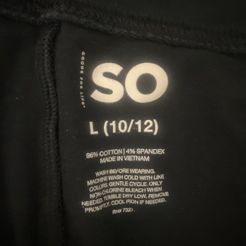 So Girls Black Cotton Pants Size L (10/12) - Picture 3 of 3