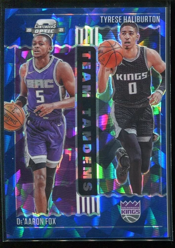 Tyrese Haliburton 2020 Contenders Optic Team Tandems Blue Ice Fox Rookie RC