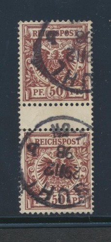Alemania 51 1889 50pf Águila Imperial Canaletas Par Suhl Cancelar - Imagen 1 de 2