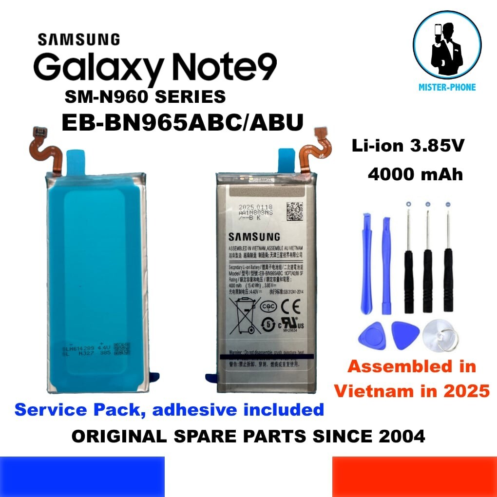 Batterie Galaxy Note 9 SM-N960 EB-BN965ABU de remplacement 4000mAh