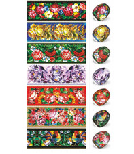 Heat Shrink Wrap Sleeves Decoration Sticker 7 Easter Egg Wraps Pysanka Flower