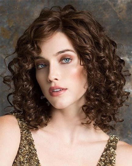 Парики свободного покроя вьющиеся коричневые парики 13x4 парик с кружевной передней частью 100% человеческие волосы предварительно выщипанные - Изображение 3 из 4