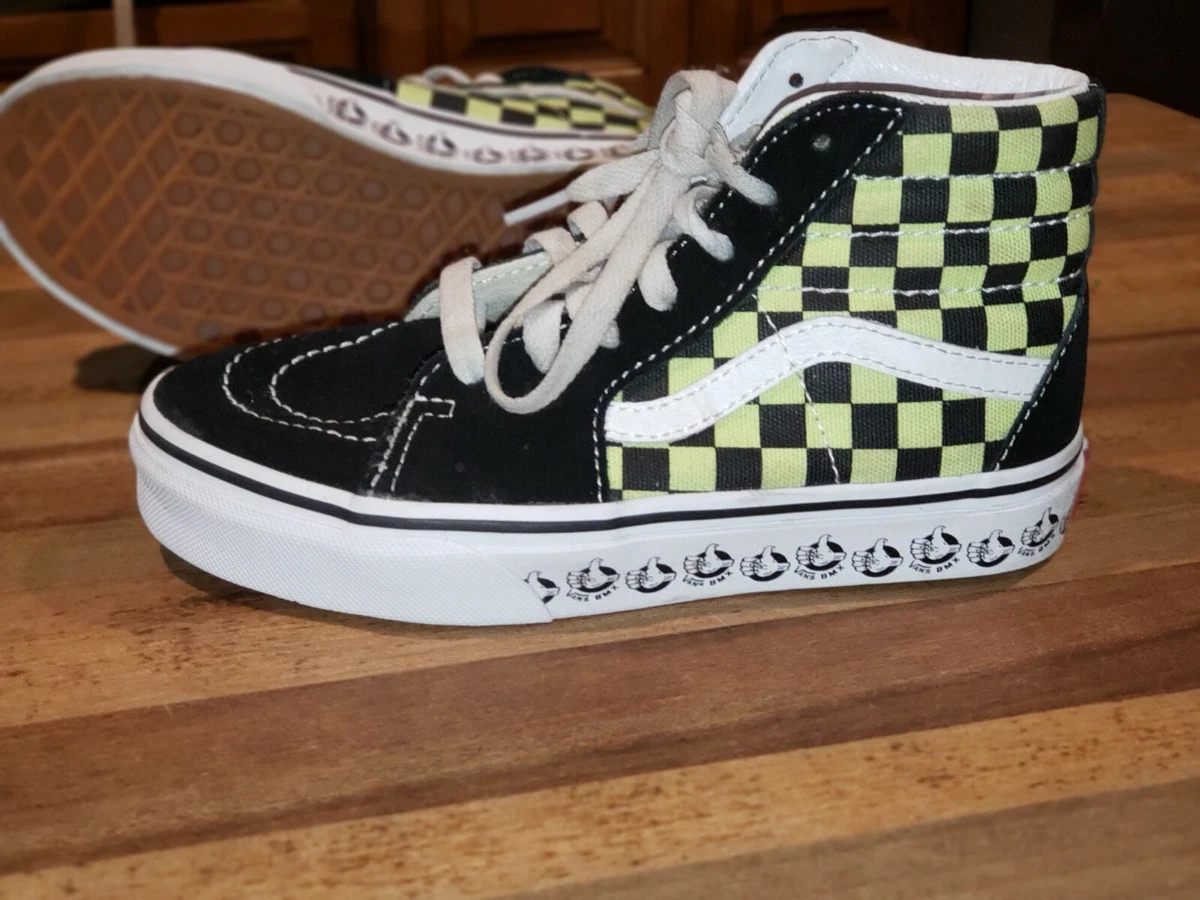 Vans sk8 hi checkerboard yellow cheap