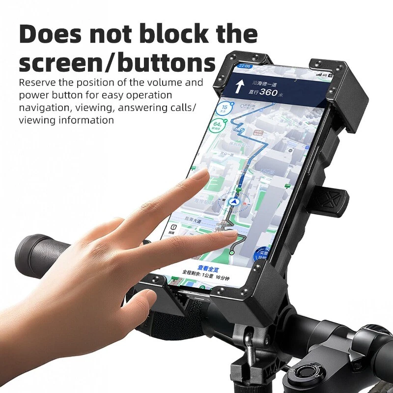 ROCKBROS Bike Phone Holder,Motorcycle Handlebar Mount Clamp for 4.5-7.2" Phone - Image 3 of 4