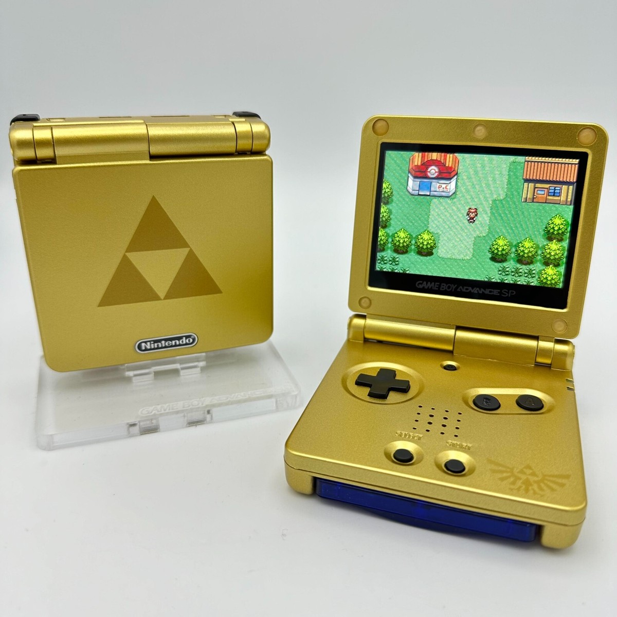 ゲームボーイアドバンスSP スターライトゴールド ゼルダの伝説 GBASP Gameboy Advance SP PS Zelda Tri Force Gold GBA *Glass Lens & New