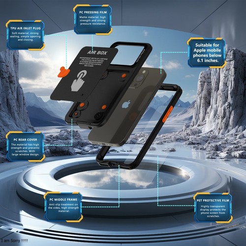 DIVING WATERPROOF Case for iPhone 16, 15, 14, 13, 12 Pro Max Durable Phone Cover - Zdjęcie 4 z 8