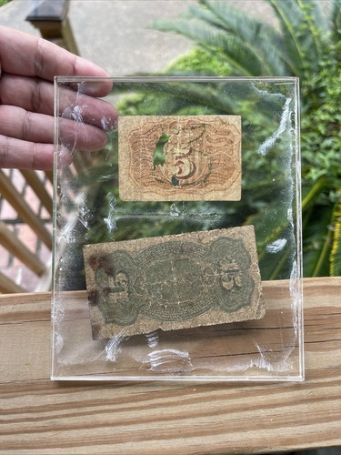 1863 United States Fractional Currency Note 15 Cent And 5 Cent Preserved - Picture 2 of 7