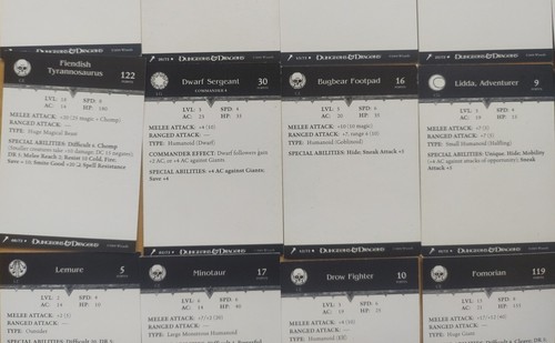 Lot Of 19 Dungeons & Dragons Harbinger Miniatures Game Stat Cards W/ Card Holder - Picture 7 of 14