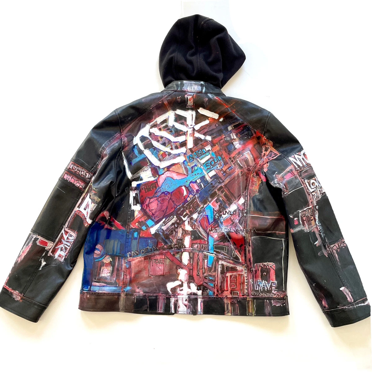 Painted leather shop jacket