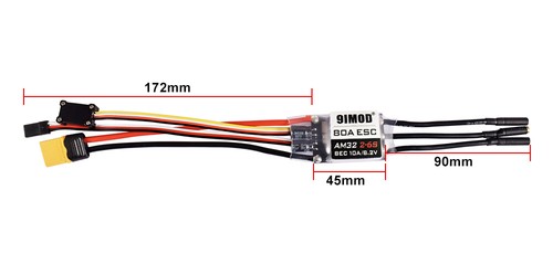 9IMOD AM32 80A Brushless BEC 5.2-8.2V for 1/8 1/10 RC Car Axial SCX10 TRX4 TRX6 - Picture 6 of 10