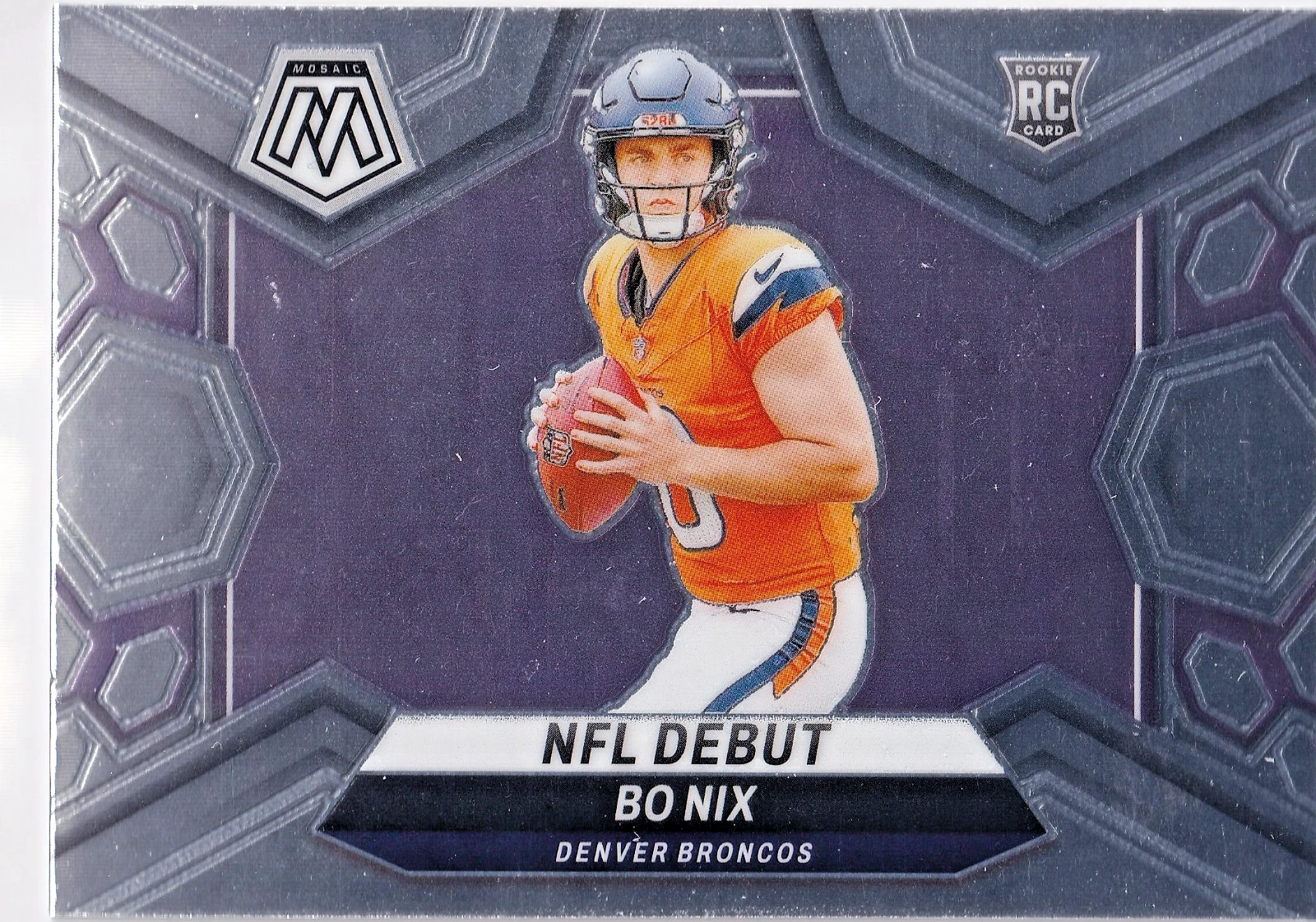 Bo Nix 2024 Panini Mosaic NFL Debut Rookie Card - Denver Broncos 271