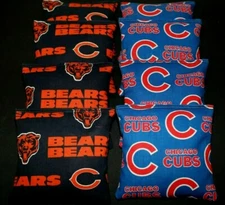 CHICAGO BEARS AND CUBS Cornhole Bags 8 ACA Regulation Corn Toss Baggo Bean Bags