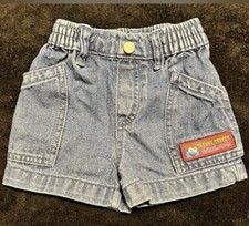 Sesame Street Vintage Baby Size 12M Denim Shorts Cookie Monster