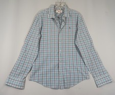 Penguin Mens Small Button Up Blue Long Sleeve Shirt Munsingwear FAST Shipping