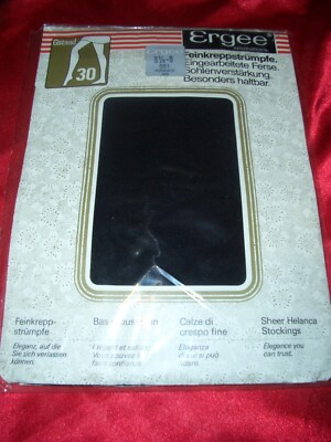 VINTAGE Ergee Gstaad Feinstrümpfe Gr. 8,5-9 schwarz Straps Strümpfe Nylons OVP