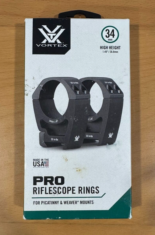 Vortex Optics PR34-H Pro Series 34mm High Scope Rings for Rifles