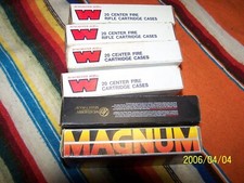 Assorted empty cartridges boxes