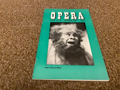 OPERA MAGAZINE 1959 OCT PETER KLEIN AS MIME. ERNEST NEWMAN. INGRID BJORNER