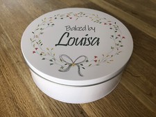 PERSONALISED  LARGE BISCUIT TIN gift FOR any name ~ CHRISTMAS BIRTHDAY Baker