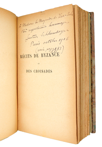 Dédicace G. Schlumberger à Marquise de Lur-Saluces. Récits de Byzance, croisade - 第 1/7 張圖片