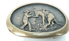 Cowboy and Bronking Horse 1983 Mens Belt Buckle 3 of 50