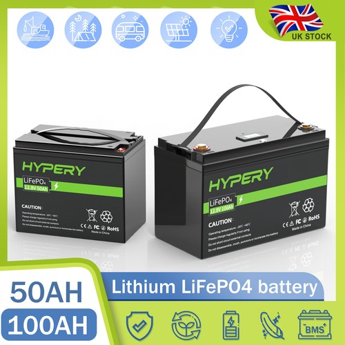 LiFePO4 Battery Lithium 150Ah 100A 50Ah 30Ah 20Ah 12V BMS Off Grid Solar Boot RV