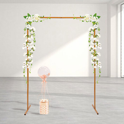 Square Wedding Arch, Gold Metal Framework Heavy Duty Backdrop Stand Garden