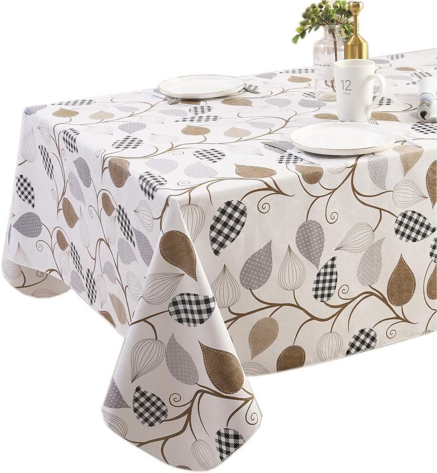 Heavy Duty Vinyl Tablecloth with Flannel Backing 60X84 Inch, Leaves eBay