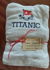 White Star Line RMS Titanic Embroidered Cotton Bath Towel