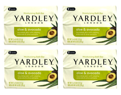 Yardley London Moisturizing Soap Aloe & Avocado 2 x 4oz Bars - Pack of 4