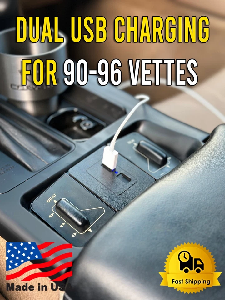 1990-1996 C4 Corvette Dual USB Charging Center Console FX3 Plate Replacement - Image 4 of 4