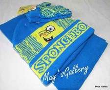 Spongebob Nick SQUAREPANTS Cap Hat Beanie Beanies Gloves Scarf 3pc Set NWT