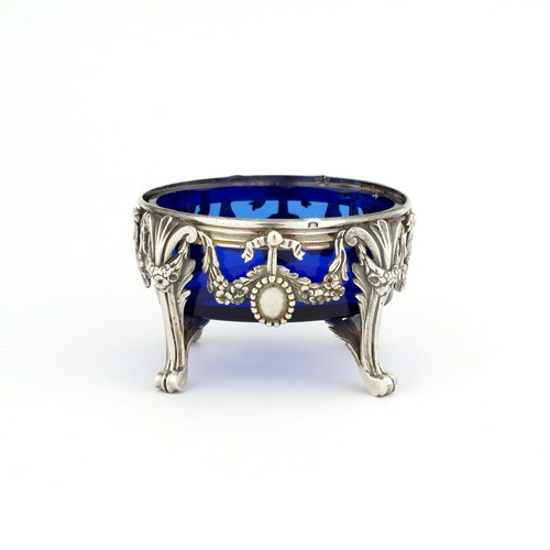 Pair Antique Ornate French Louis XVI Style Solid Sterling Silver Salts. 1838. - Picture 8 of 24