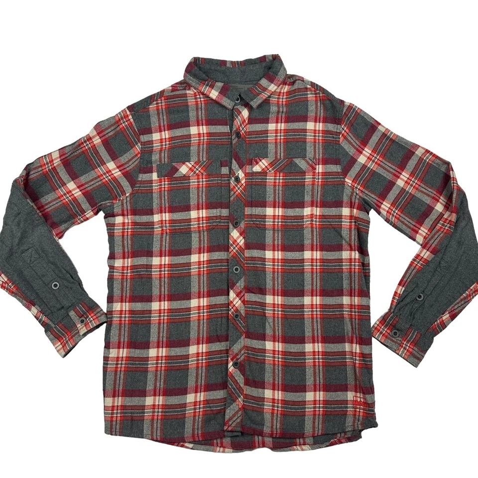 Camisa de franela de manga larga de algodón para hombre REI roja/negra a cuadros • mediana Foto 2 de 4