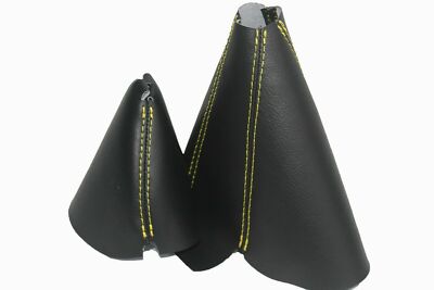 w/Yellow Stitch Vinyl Manual & E-Brake Boot SET For 90-96