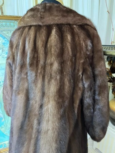 Vintage Demi Buff Mink Fur Coat Cuffed Bishop Sleeves M / L - Picture 13 of 21