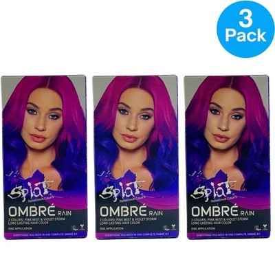 Splat Ombré Rain Complete Hair Color Kit Pink Mist & Violet Storm 3 Pack