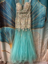 Cinderella Divine Aqua Blue Mermaid Prom Ball Formal Dress Gown Sz 4