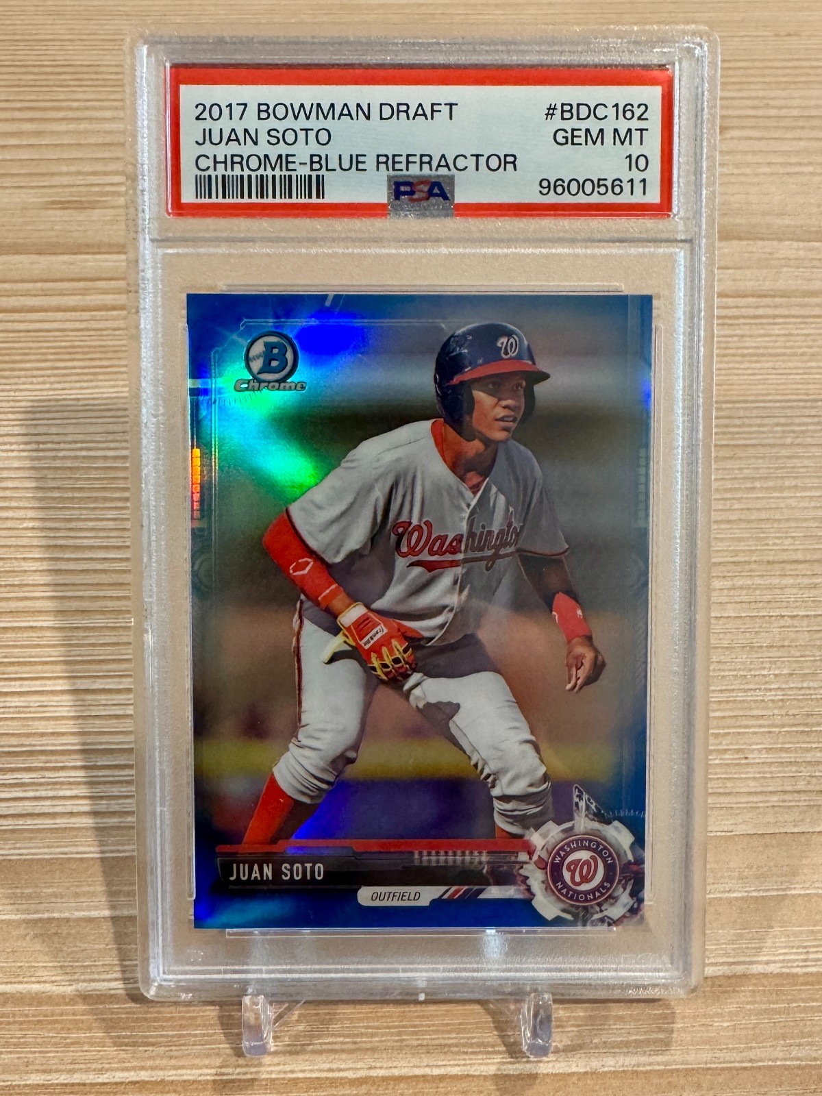 G487 2017 Bowman Draft Juan Soto Chrome #BDC162 Blue Refractor /150 PSA 10