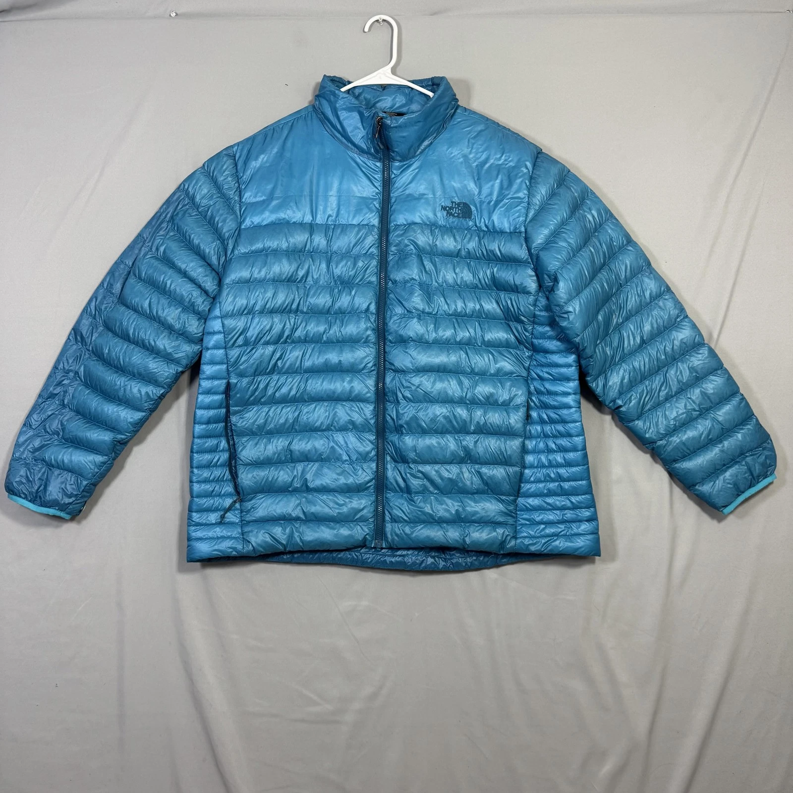 The North Face Down Puffer Jacket Mens 2XL Blue Quilted Full Zip Lightweight