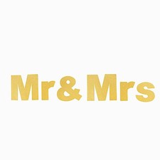 3 ft Gold Glittered Mr  Mrs Paper Wedding Hanging Garland Party Decorations
