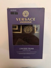 Versace Underwear Low Rise Trunk Bi-Pack Black Gold USA M / EU L Open Box New