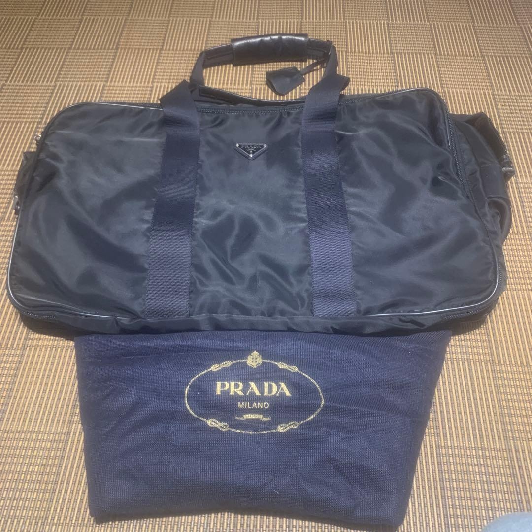 PRADA Boston bag large capacity triangular logo p… - image 1