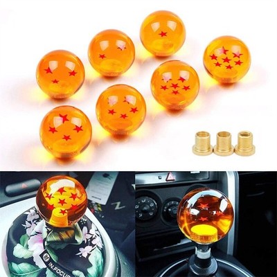 Round Dragon Ball Z Star Shift Knob Universal Gear Shifter Head with 3 Adapters