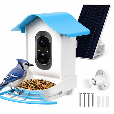 Smart Bird Feeder with Camera Solar Powered AI Bird Recognition WiFi HD Night