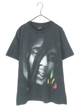 Zion Bob Marley Rasta Rock Reggae Music T-Shirt Black Mens M 00s Vintage