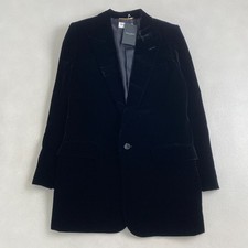 W3836 SAINT LAURENT PARIS Tailored Jacket Velvet Black Size 38